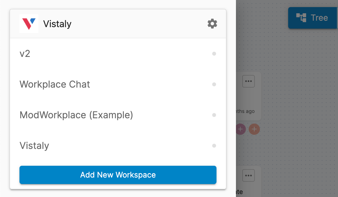 Workspace Selector Open