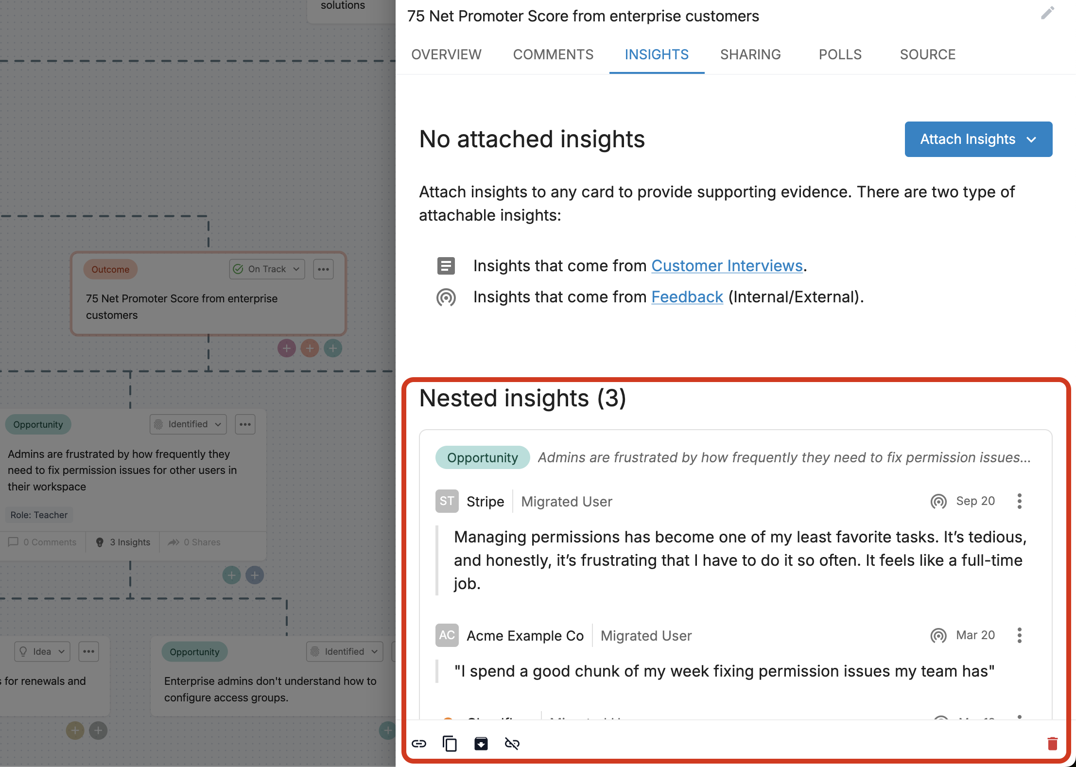 Nested insights